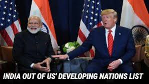 India out of US’ developing nations list for trade benefits