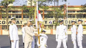 President Kovind presents President’s Colour to INS Shivaji
