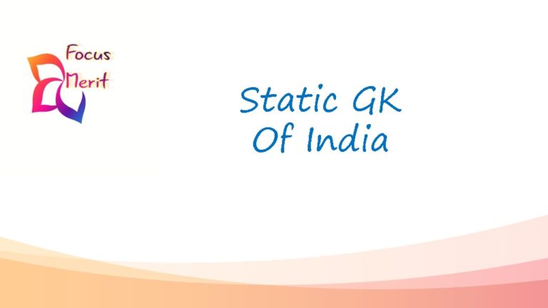 Static GK of India Static GK of India